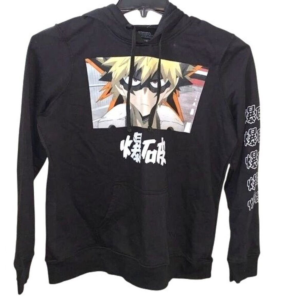 My Hero Academia Bakugo Hoodie Licensed By Funimation Black L Hot Topic